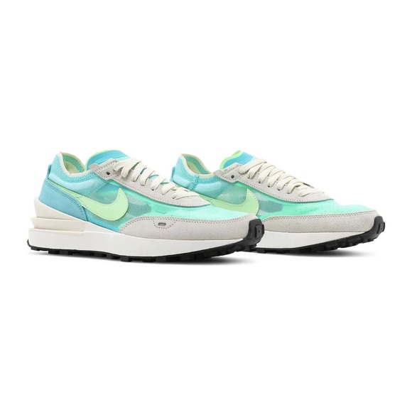 Nike Women's Waffle One, Scream Green, (Size 5), Aqua Lime Green/Blue - Picture 1 of 3